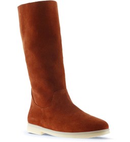 Resim Bueno Shoes Kiremit Süet Kadın Düz Çizme 01wt3306 