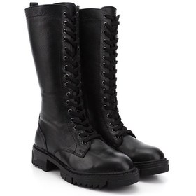 Resim Gönderir Kadın Siyah Floter Fermuarlı Kalın Topuklu Hakiki Deri Postal Çizme Gkzc13446548 Siyah 