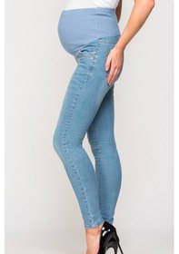 Resim Busa Hamile Kot Pantolon Skinny Düz Model Dar Paça Mavi-mavi 