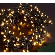 Resim 10M Boncuk Lamba Gün Işığı 8 Fonksiyon 100 LED Fişli Uzatma Kablolu Siyah Kablo 