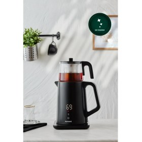 Resim Paslanmaz Çelik Dokunmatik Çay Makinesi, El Yakmaz, Konuşan, Siyah 
