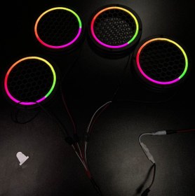 Resim Piksel Neon Ledli 20cm Midrange Hoparlör Kapağı 4adet Kapak+Modül Soketli Tak Çıkart Kolay Montaj 