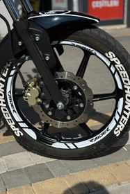 Resim Banxtre TVS Raider için Beyaz Renk 3'lü Raider Yazılı Jant Şeridi (12 Parça) 