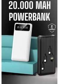 Resim Powerbank 20.000 Mah Dijital Göstergeli Lcd Ekran Uzun Pil Ömrü Siyah 