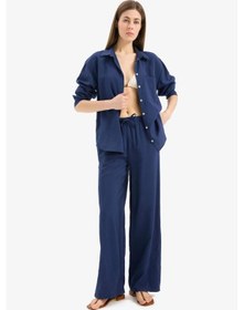 Resim DeFacto Regular Fit Plaj Gömleği-Fall in Love E1167AX25SMNV241 Lacivert 