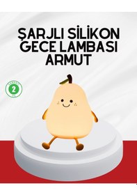 Resim Mey İthalat Usb Şarjlı Armut Gece Lambası Dokunmatik Renk Değişimli Sarı 