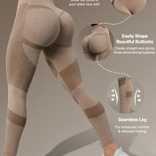 Resim Kadınlar İçin Yüksek Bel Dikişsiz Yoga Pantolonu - 3D Kalça Kaldırma Teknolojili & V-Şekilli Sıkıştırma Özellikli, Her Mevsim Makinede Yıkanabilir Spor Antrenman Taytı, Dayanıklı Hızlı Kuruyan Aktif Giyim 