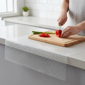 Resim Marsilyan Şeffaf Pvc Kaydırmaz Raflık Dolap Içi Çekmece Örtüsü 45X300 cm 
