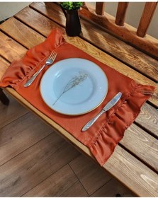 Resim Serra Saten 2 Kenar Fırfırlı Kiremit Vintage Amerikan Servis 30x50 