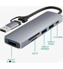 Resim Skygo Airsky HC13FL 5 In 1 USB Type-C 2 In 1 Çevirici 