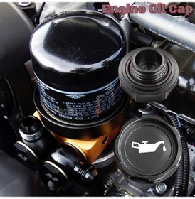 Resim Cloudstore Honda Serisi Siyah Evrensel Motor Yağ Kapağı Alüminyum Alaşım Modifiye Yükseltme 