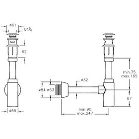 Resim Artema Lavabo Sifon Seti A45154 t Tipi Krom 