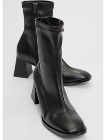 Resim Plesa Siyah Kadın Kalın Topuklu Bot Siyah 