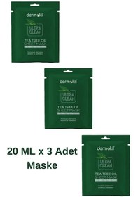 Resim Dermokil Çay Ağacı Yağı Kağıt Yüz Maskesi 20 Ml X 3 Adet 