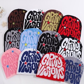 Resim Y2K Örümcek Ağı Desenli Jakar Beanie Şapka - Erkekler & Kadınlar için Esnek Uyumlu Unisex Kafatası Kapağı, Candy Renk Hip-Hop Kış Kayak Şapkası Örümcek Motif Tasarımıyla, Günlük Başlık, Şehir Stili Kap, Esnek Malzeme, Rahat Başlık 