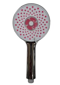 Resim Pembe Ve Pervane Detaylı Fonksiyonlu Duş Başlığı El Duşu Handshow Krom 