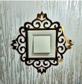 Resim Priz Kenarı için Dekoratif Priz Çerçevesi Priz Süsü Gold-Pleksi-Üçlü 
