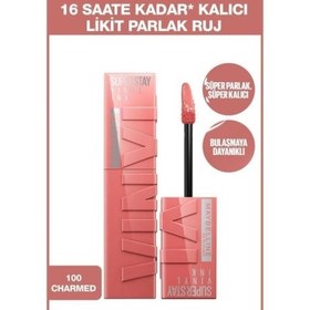 Resim Maybelline New York Superstay Vinyl Ink Lipstick 100 Charmed 