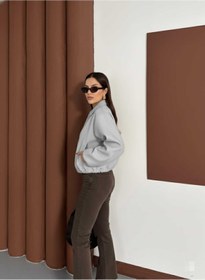 Resim aytenli Polo Yaka Fermuar Kapamalı Cepli Etek Kol Ağzı Lastikli İthal Kaşe Astarlı Mini Çıtır Bomber Mont 