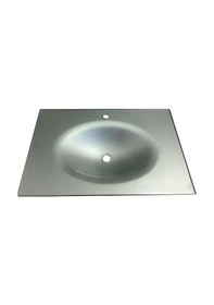 Resim Cam Lavabo 12 MM 90 x 56 CM Metalik Gri 