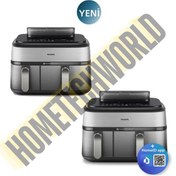 Resim Philips NA555/00 5000 Serisi Çift Hazneli Airfryer YENİ 