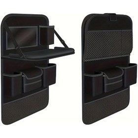 Resim Dashanshop Dayanıklı Nappa Yapay Deri Oto Kolçak Düzenleyici - Çok Fonksiyonlu Siyah Dikişli 