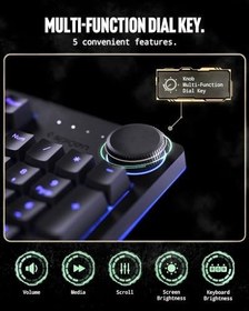 Resim Spigen ArcPlay RGB Ingilizce Q Kablolu Mekanik Gaming Klavye Oyuncular İçin Tasarlandı Multi-Fonksiyon Ses Ayarı (Cherry MX Brown Switch / 8000 HZ Rapid Speed for Performance) PJ2100US - APP06427 