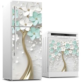 Resim Buzdolabı Ve Bulaşık Makinası Beyaz Eşya Sticker Kaplama 3D Renkl (540884509) 