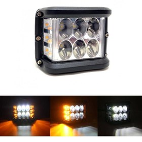 Resim Oto Aksesuarcım Off Road Led Projektör Çalışma Sis Lambası Beyaz 3 Modlu Turuncu Flashlı 12 Ledli ONP0525 