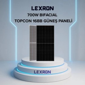 Resim Lexron 700W Half-Cut Bifacial Topcon Monokristal Güneş Paneli 