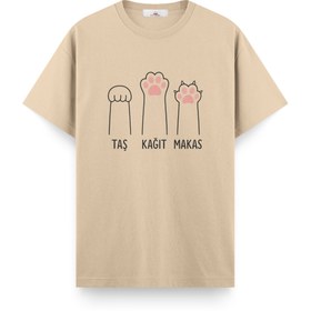 Resim Taş Kağıt Makas - Regular Tshirt - Bej / 5 XL / Regular 