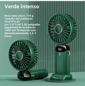 Resim Taşınabilir El Tipi Vantilatör 3000mah Katlanabilir Boyun Desteği Ve Yeşil, 