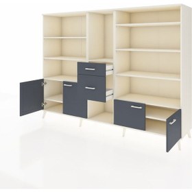 Resim Hyperion Dolap 10 Raflı 2 Çekmeceli 4 Kapaklı 220x44x163 Aytaşı-a Aytaşı-antrasit 