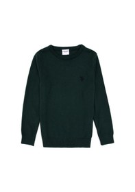 Resim U.S. Polo Assn. Erkek Çocuk Yeşil Bisiklet Yaka Basic Kazak 50315586-VR054 