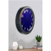 Resim Bahat Salon Ofis Duvar Saati Gri Metal Çerçeve 36 Cm 