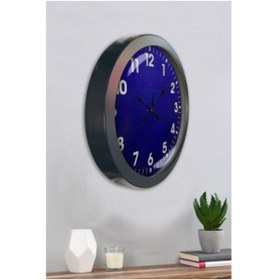 Resim Bahat Salon Ofis Duvar Saati Gri Metal Çerçeve 36 Cm 