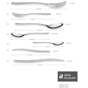 Resim Karaca 316 Premium Dora Platin 12 Kişilik 84 Parça Çatal Kaşık Bıçak Takımı 