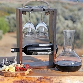 Resim İnce Tablo Ahşap Masif Dekoratif Şaraplık Içki Şarap Standı Kadeh Askısı 