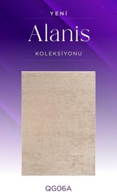 Resim Alanis QG06A Bej Pamuk Akrilik Yumuşak Silinebilir Modern Kilim Halı BEJ 200 x 290 