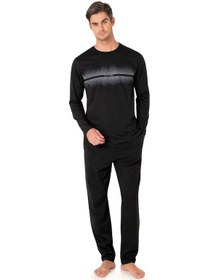 Resim Pierre Cardin Erkek Uzun Kollu Bisiklet Yaka Pijama Takım 6102-siyah-l Çok Renkli 