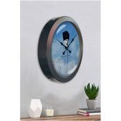 Resim Bahat Atatürk Salon Ofis Duvar Saati Gri Metal Çerçeve 36 Cm 