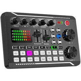 Resim Bluetooth Uyumlu F998 Ses Kartı Pc Canlı Ses Karışımı Konsol Amplifikatör Mikser Sound Card Only 