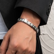 Resim Erkek Paslanmaz Çelik Moda Bileği, Basit Şık Mücevher, Kaplama veya Mozaik Yok, Manyetik Olmayan Zincir Bağlantı Tasarımı - 1/2 adet Paket 