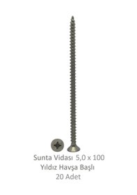 Resim Adilon Sunta Vidası, 5,0 X 100 Mm, 20 Adet, Yhb Vida 5 x 100 
