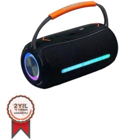 Resim Torima Bluetooth Hoparlör Rgb Işıklı USB TF Destekli Booms Box 360 Siyah 