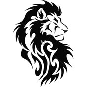 Resim Aslan Başı Tasarım Sticker Oto-motor-laptop-duvar-dekor 30 X 45 Cm 
