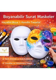 Resim Mey İthalat Boyanabilir Surat Model Maske Lastikli Kendin Tasarla 