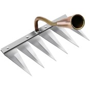 Resim Geeksen Bakır Kaplama Çok Amaçlı Bahçe Tırmığı - Toprak Kabartma, Yabani Ot Temizleme İçin Dayanıklı Tarım Aleti 