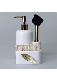 Resim Leaf Fırçalı Sıvılı Süngerlik Beyaz Altın 