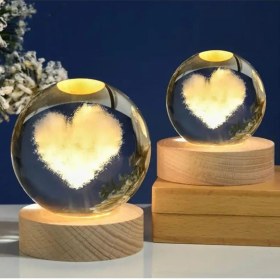 Resim Kalpli Renk Değiştiren Işıklı Cam Küre 8cm 